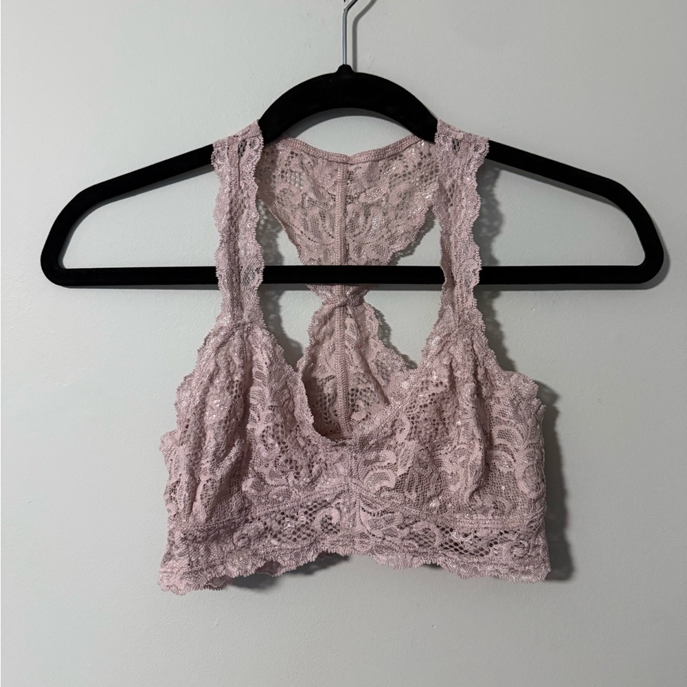 Express Pink Lace Racerback Bralette